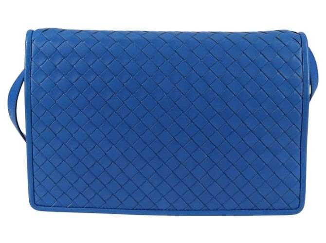 Autre Marque BORSA A SPALLA INTRECCIATO Bottega Veneta Pelle Blu Auth 123018AV - vista 2