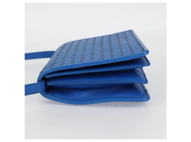 Autre Marque BORSA A SPALLA INTRECCIATO Bottega Veneta Pelle Blu Auth 123018AV - vista 3