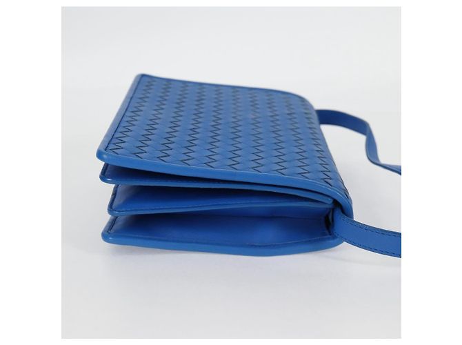 Autre Marque BORSA A SPALLA INTRECCIATO Bottega Veneta Pelle Blu Auth 123018AV - vista 4