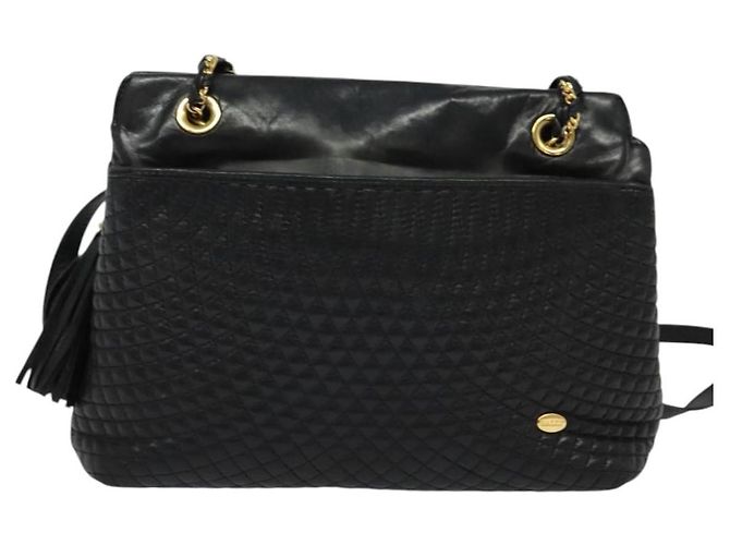 Borsa a Spalla BALLY in Pelle Nera Oro Auth BA2507 Nero D'oro - vista 13