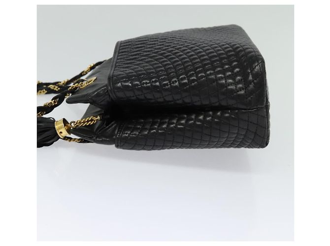 Borsa a Spalla BALLY in Pelle Nera Oro Auth BA2507 Nero D'oro - vista 3