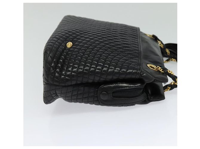 Borsa a Spalla BALLY in Pelle Nera Oro Auth BA2507 Nero D'oro - vista 4