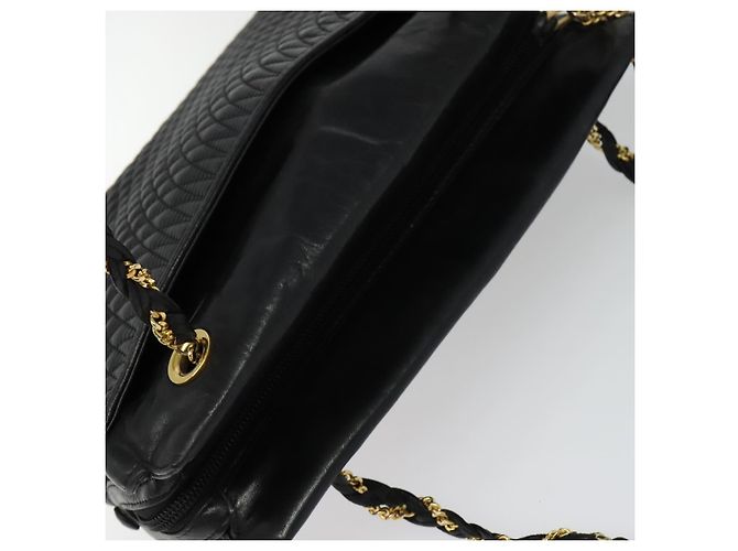Borsa a Spalla BALLY in Pelle Nera Oro Auth BA2507 Nero D'oro - vista 6