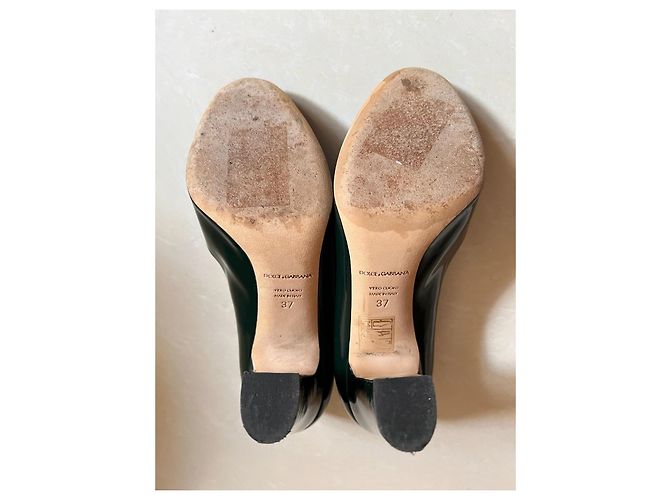 Dolce & Gabbana High Heels Leder Dunkelgrün - Ansicht 11