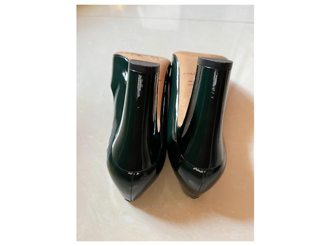 Dolce & Gabbana High Heels Leder Dunkelgrün - Ansicht 13