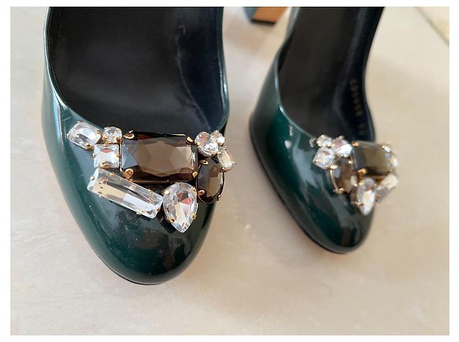 Dolce & Gabbana High Heels Leder Dunkelgrün - Ansicht 5