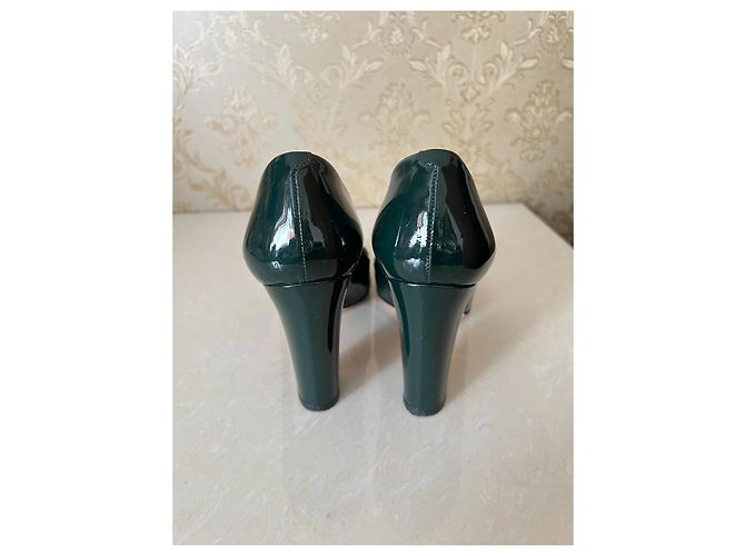 Dolce & Gabbana High Heels Leder Dunkelgrün - Ansicht 8