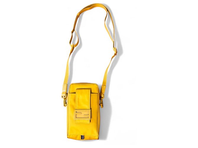 Borsa a tracolla Fendi Nylon FF Portacellulare Gialla Giallo - vista 3