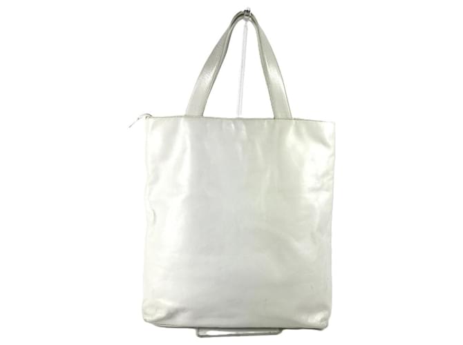 Borsa tote Chanel CC Coco Mark Bianco - vista 2