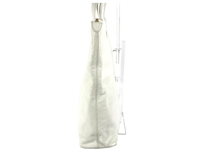 Borsa tote Chanel CC Coco Mark Bianco - vista 4