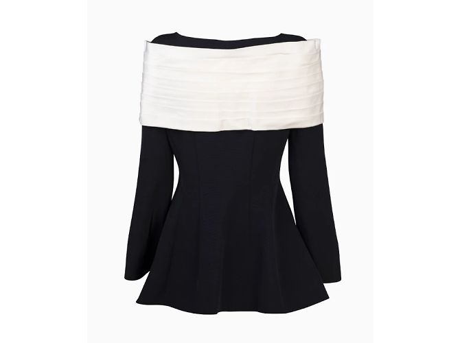 Nina Ricci Plissée De Lune Jacke Schwarz Weiß - Ansicht 2