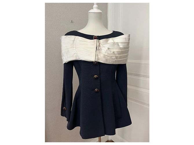 Nina Ricci Plissée De Lune Jacke Schwarz Weiß - Ansicht 3