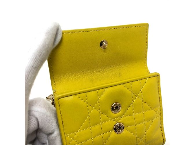 Cartera Lotus Lady Cannage de Christian Dior Amarillo - vista 10