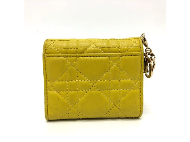 Cartera Lotus Lady Cannage de Christian Dior Amarillo - vista 2