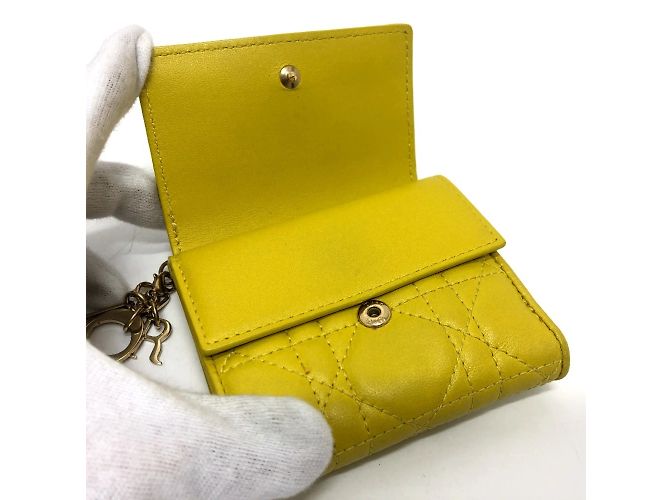 Cartera Lotus Lady Cannage de Christian Dior Amarillo - vista 8