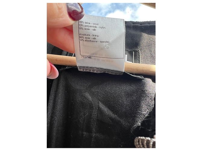 Chanel Classic Jacket Black Wool - view 8