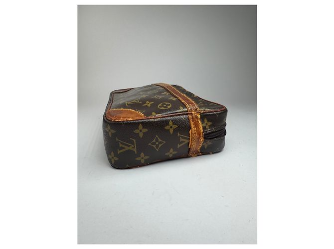 Clutch in pelle monogramma Louis Vuitton vintage marrone - vista 11