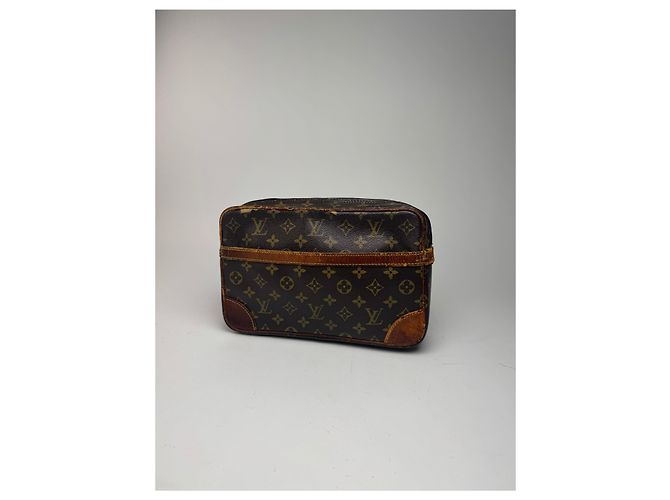 Clutch in pelle monogramma Louis Vuitton vintage marrone - vista 2