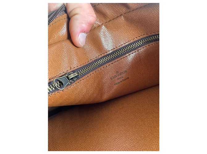 Clutch in pelle monogramma Louis Vuitton vintage marrone - vista 4