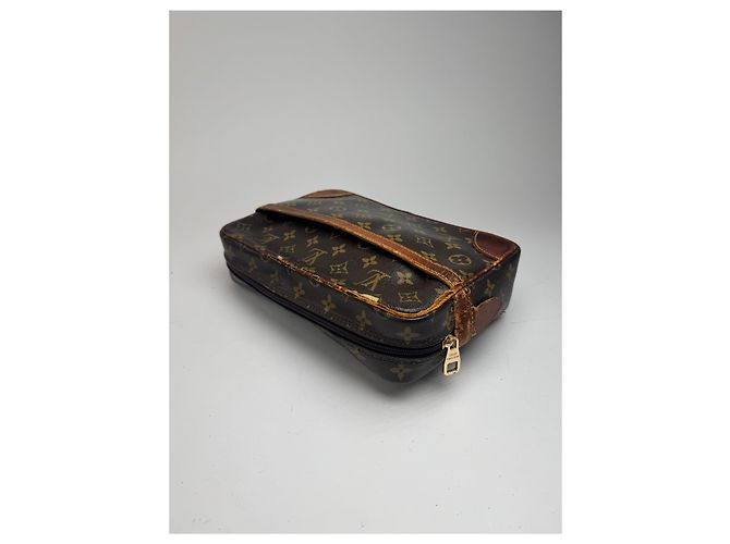 Clutch in pelle monogramma Louis Vuitton vintage marrone - vista 9
