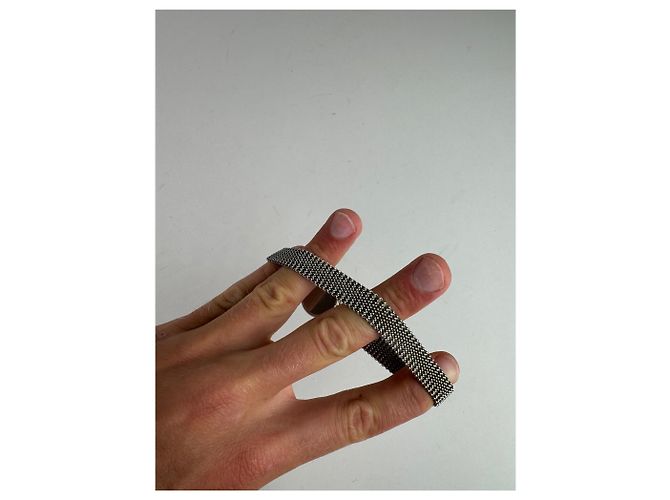Vintage Courreges Metall Quarz Uhr Silber - Ansicht 5