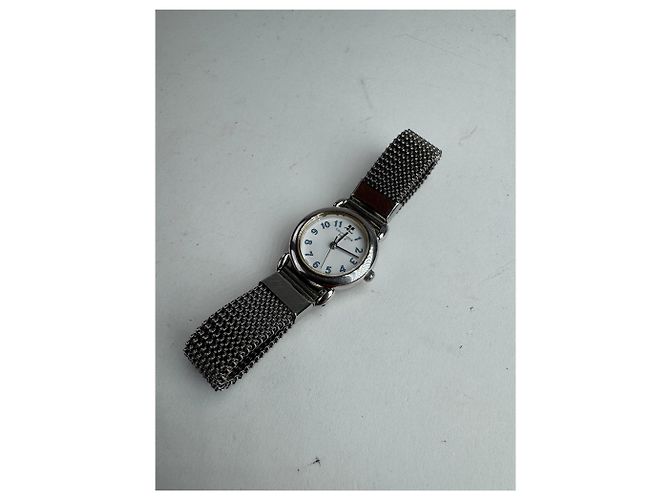 Vintage Courreges Metall Quarz Uhr Silber - Ansicht 6