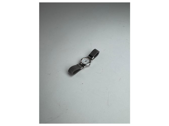 Vintage Courreges Metall Quarz Uhr Silber - Ansicht 7