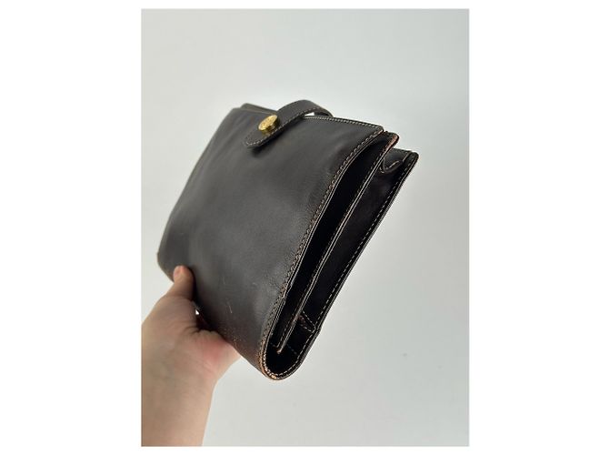 Clutch in pelle marrone Loewe Madrid vintage - vista 12