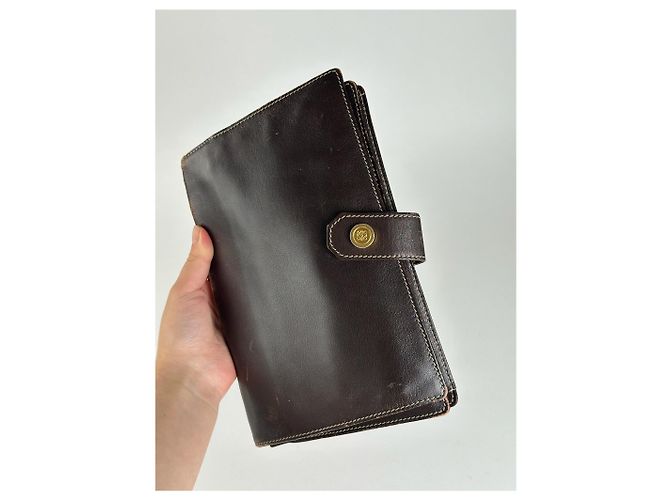 Clutch in pelle marrone Loewe Madrid vintage - vista 13