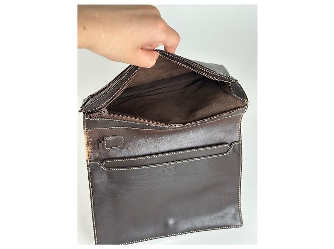 Clutch in pelle marrone Loewe Madrid vintage - vista 15