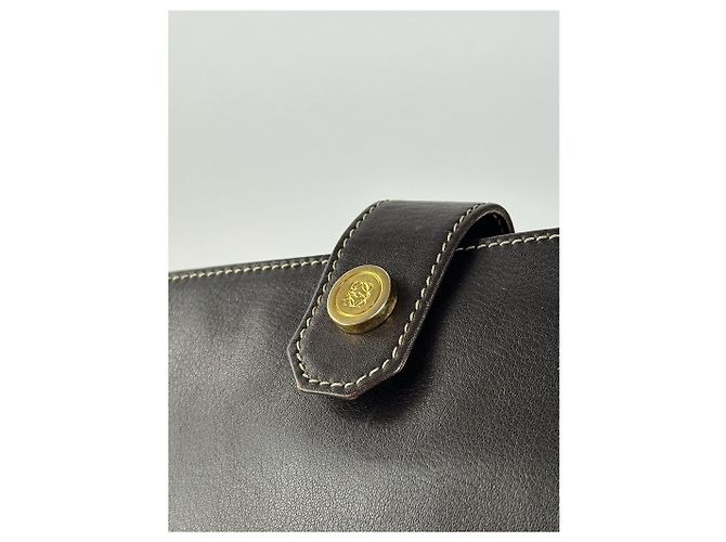Clutch in pelle marrone Loewe Madrid vintage - vista 3