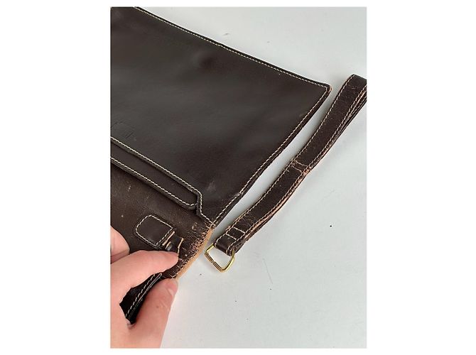Clutch in pelle marrone Loewe Madrid vintage - vista 9