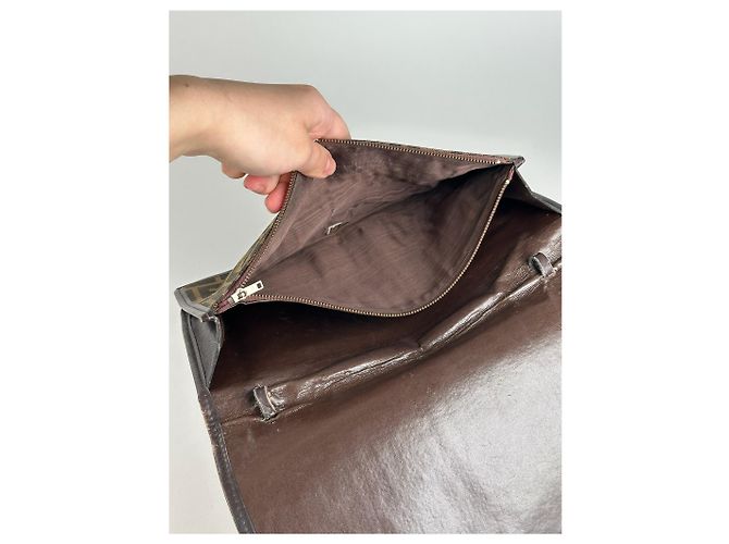 Clutch Monogramma Vintage Fendi Roma Marrone - vista 13