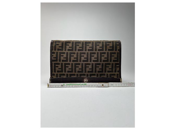 Clutch Monogramma Vintage Fendi Roma Marrone - vista 14