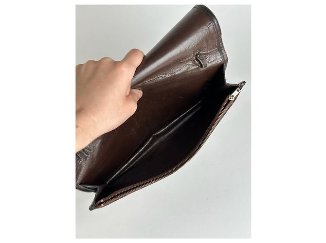 Clutch Monogramma Vintage Fendi Roma Marrone - vista 15