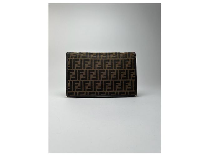Clutch Monogramma Vintage Fendi Roma Marrone - vista 3