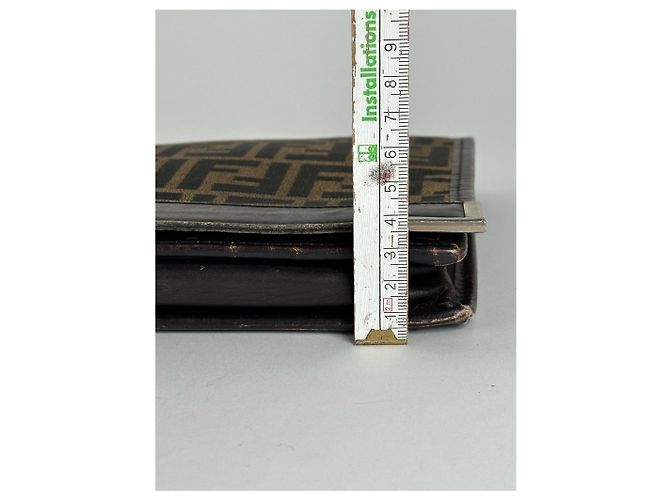 Clutch Monogramma Vintage Fendi Roma Marrone - vista 9