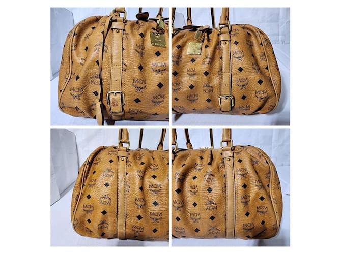 Bolso Boston MCM Visetos Marrón Coñac - vista 12