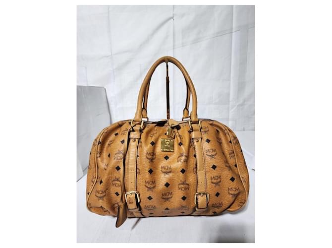 Bolso Boston MCM Visetos Marrón Coñac - vista 4