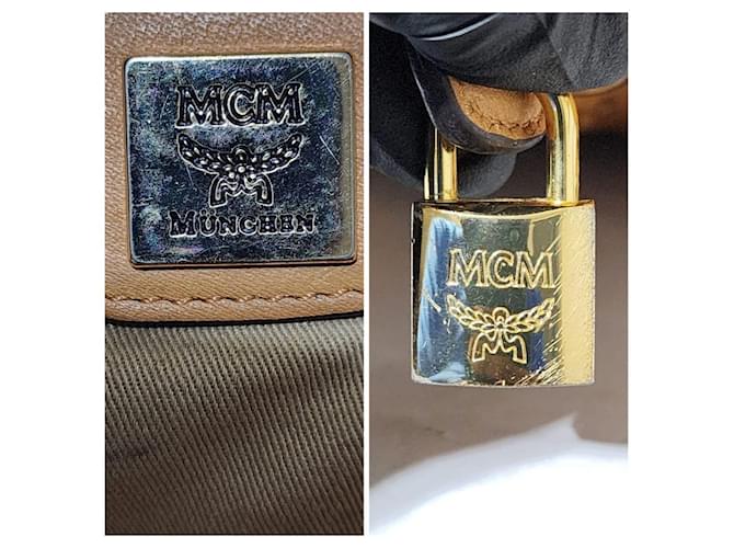Bolso Boston MCM Visetos Marrón Coñac - vista 5