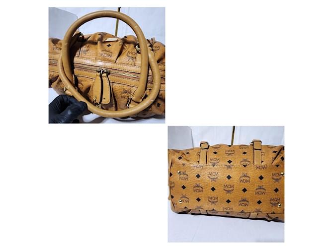 Bolso Boston MCM Visetos Marrón Coñac - vista 9