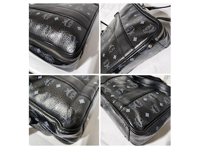MCM Visetos Briefcase/Borsa per Laptop Nera Nero Grigio - vista 11