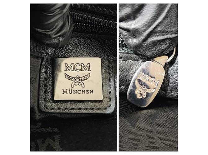 MCM Visetos Medium Sprinkle Stud Zaino Stark Nero Grigio - vista 5