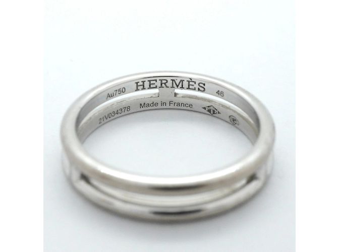 Hermès Hermes Ariane 18K White Gold Band Ring - view 4