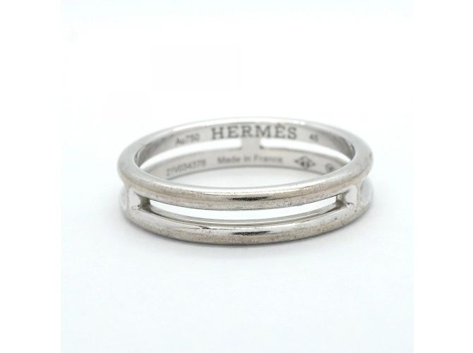 Hermès Hermes Ariane 18K White Gold Band Ring - view 8