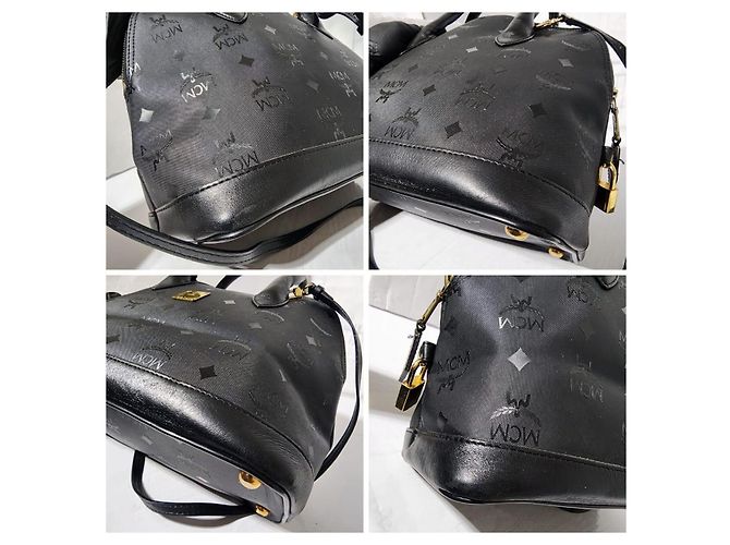 Borsa a tracolla in nylon dome Visestos MCM nera Nero - vista 11