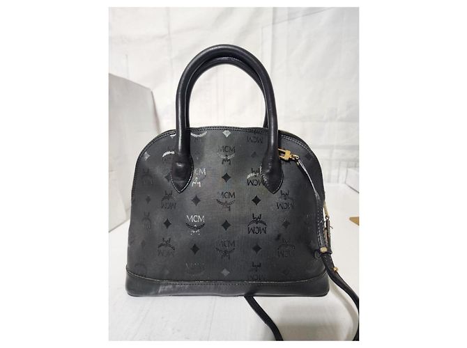 Borsa a tracolla in nylon dome Visestos MCM nera Nero - vista 4