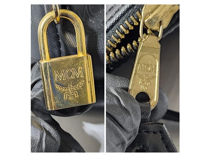 Borsa a tracolla in nylon dome Visestos MCM nera Nero - vista 6