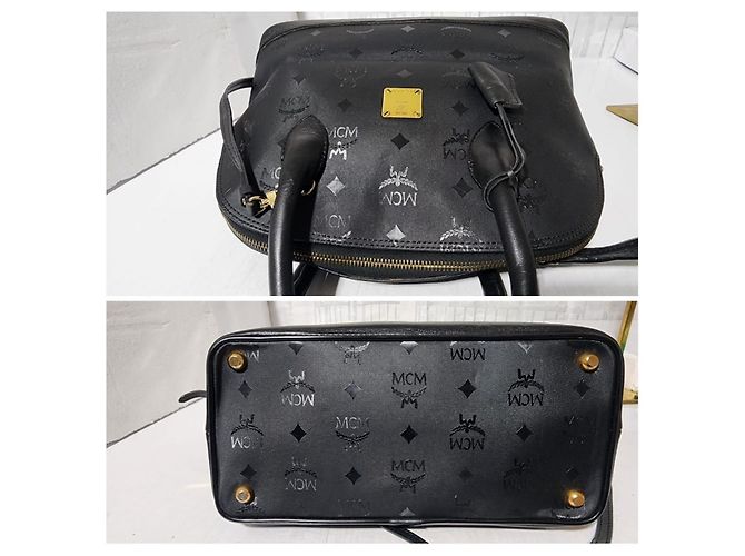 Borsa a tracolla in nylon dome Visestos MCM nera Nero - vista 7