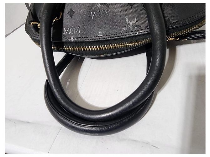 Borsa a tracolla in nylon dome Visestos MCM nera Nero - vista 9